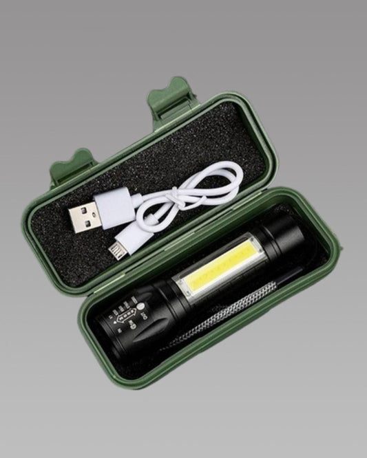 पॉकेट साइज़ मिनी पोर्टेबल XPE + COB LED टैक्टिकल टॉर्च