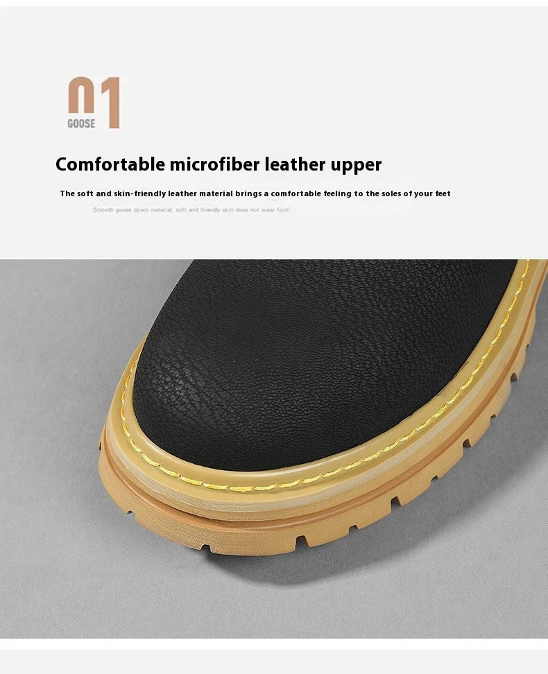 Winter New High Top Wild Platform Casual Leather Shoes