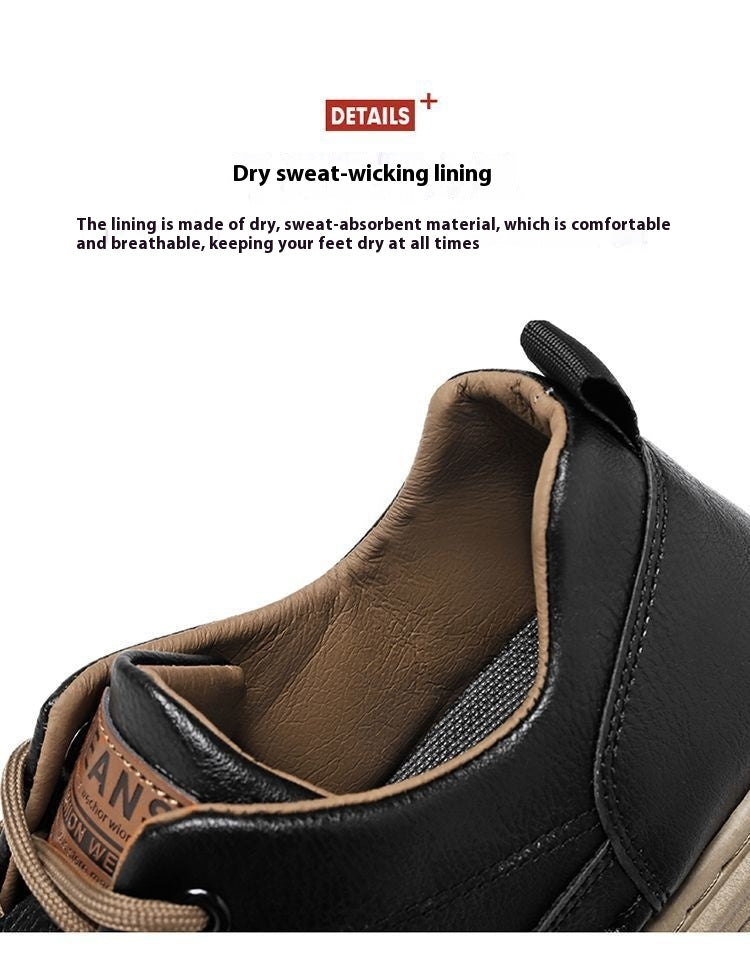 Men's Shoes Spring New Versatile Black Casual Leather