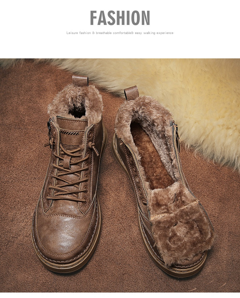 High-top Velvet Thermal And Thickening Northeast Cotton Padded Imported Shoes
