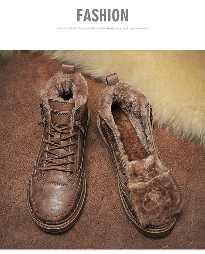 High-top Velvet Thermal And Thickening Northeast Cotton Padded Imported Shoes